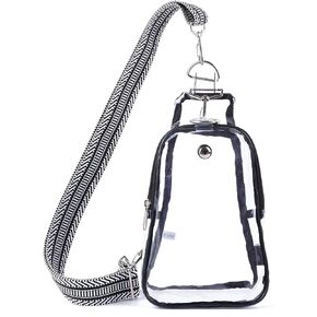 Edraco Clear Bag Stadium Approved, Clear Sling Bag with Embroidered Strap