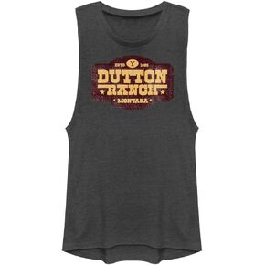 Fifth Sun Girls' Y Yellowstone Dutton Ranch Distressed Sign Women's Tank Top