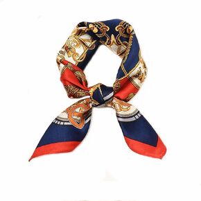 Square 100% Silk Scarves - 21" x 21" - Digital Printed Neckerchief Lightweight Scarf