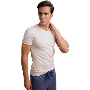 Cottonique Men's Latex-Free Athletic V-Neck Shirt Made from 100% Organic Cotton