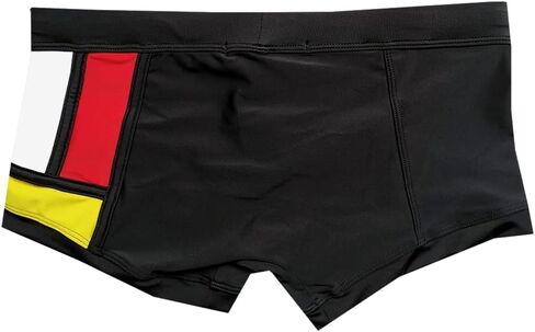 UXH Men's Swimming Trunks Black White Splicing Design Beach Short Pants in Saudi Arabia