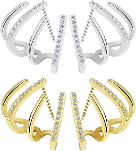 أقراط مخلب للنساء الأذن الكفة ثقب ترصيع لذيذ الحد الأدنى أقراط الكفة ثقب ترصيع حجر الراين التفاف أقراط للفتيات in Kuwait