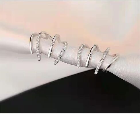 أقراط مخلب للنساء الأذن الكفة ثقب ترصيع لذيذ الحد الأدنى أقراط الكفة ثقب ترصيع حجر الراين التفاف أقراط للفتيات in Kuwait