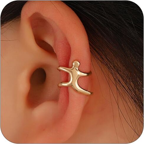Ear Cuff Earrings for Women Trendy Chunky Ear Cuff Clip On Earrings Non Piercing Gold Cartilage Earrings Conch Earring Cuff for Teen Girls Jewelry Gifts in Kuwait