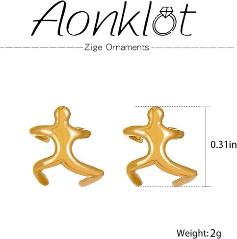 Ear Cuff Earrings for Women Trendy Chunky Ear Cuff Clip On Earrings Non Piercing Gold Cartilage Earrings Conch Earring Cuff for Teen Girls Jewelry Gifts in Kuwait