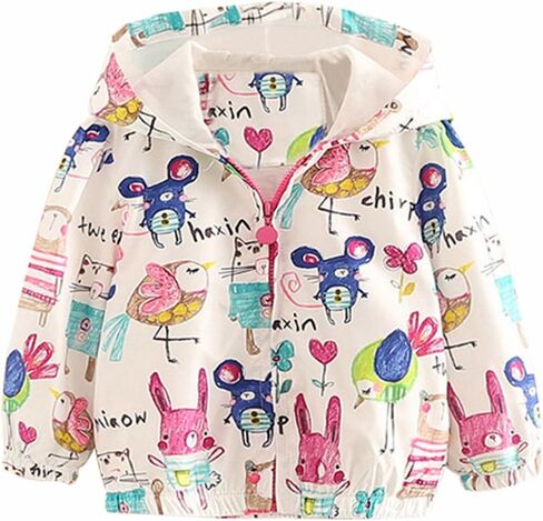Mud Kingdom Little Girls Boys Cute Hooded Jacket Cartoon Animals Zipper Outerwear in Kuwait