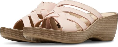 Eastland Women's Poppy Slide Sandal, Peach, 10 in Saudi Arabia