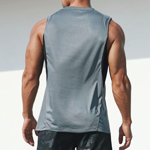 Magiftbox Mens Workout Muscle Tanks Gym Vest Fitness Jogging Sports Mesh Cool Tank Tops Quick-Dry T52T53 in Kuwait