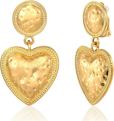 Vintage Gold Sliver Clip on Earrings for Women Geometry Statement Earrings Non Pierced Ear Jewelry Gifts in Saudi Arabia