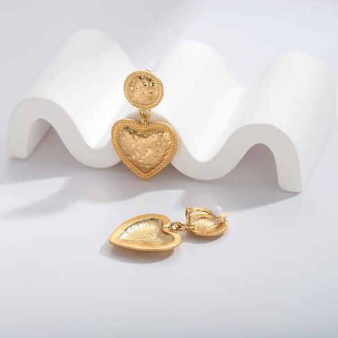 Vintage Gold Sliver Clip on Earrings for Women Geometry Statement Earrings Non Pierced Ear Jewelry Gifts in Saudi Arabia