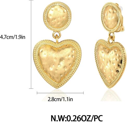 Vintage Gold Sliver Clip on Earrings for Women Geometry Statement Earrings Non Pierced Ear Jewelry Gifts in Saudi Arabia