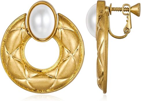 Vintage Gold Sliver Clip on Earrings for Women Geometry Statement Earrings Non Pierced Ear Jewelry Gifts in Saudi Arabia