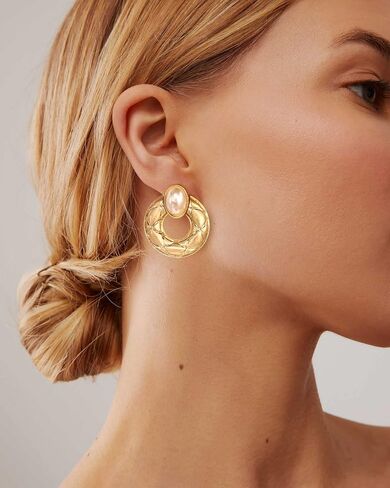 Vintage Gold Sliver Clip on Earrings for Women Geometry Statement Earrings Non Pierced Ear Jewelry Gifts in Saudi Arabia