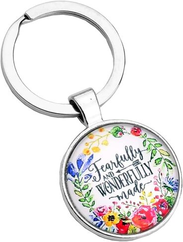 Tobubbmole Christian Keychain Gift Religious Be Still It is Well Bible Verse Dome Keyring in Kuwait