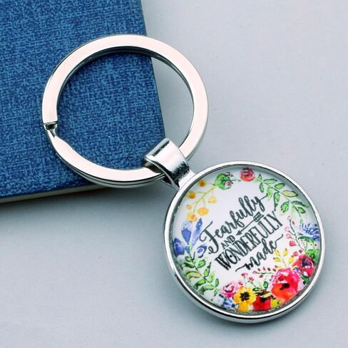 Tobubbmole Christian Keychain Gift Religious Be Still It is Well Bible Verse Dome Keyring in Kuwait