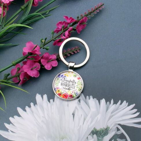 Tobubbmole Christian Keychain Gift Religious Be Still It is Well Bible Verse Dome Keyring in Kuwait
