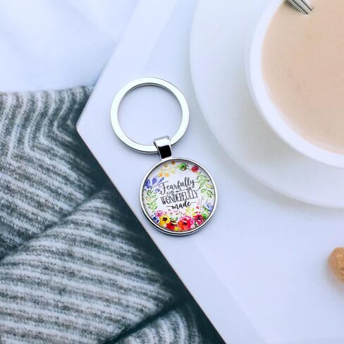 Tobubbmole Christian Keychain Gift Religious Be Still It is Well Bible Verse Dome Keyring in Kuwait