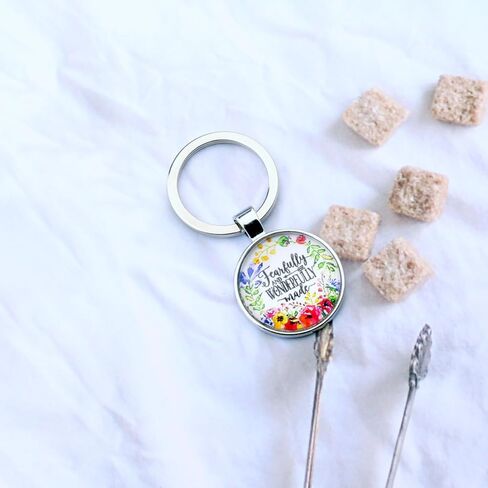 Tobubbmole Christian Keychain Gift Religious Be Still It is Well Bible Verse Dome Keyring in Kuwait