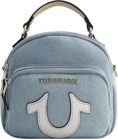 True Religion Mini Backpack, Convertible Small Travel Bag Purse for Men and Women, Adjustable Shoulder Straps, Light Denim, 7 Inch in Saudi Arabia