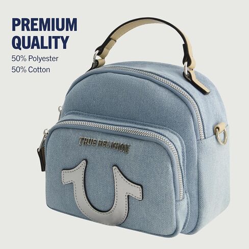 True Religion Mini Backpack, Convertible Small Travel Bag Purse for Men and Women, Adjustable Shoulder Straps, Light Denim, 7 Inch in Saudi Arabia