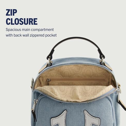 True Religion Mini Backpack, Convertible Small Travel Bag Purse for Men and Women, Adjustable Shoulder Straps, Light Denim, 7 Inch in Saudi Arabia