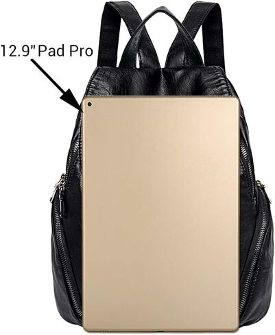 UTO Women Backpack Purse PU Washed Leather Large Capacity Ladies Rucksack Shoulder Bag Black in Saudi Arabia
