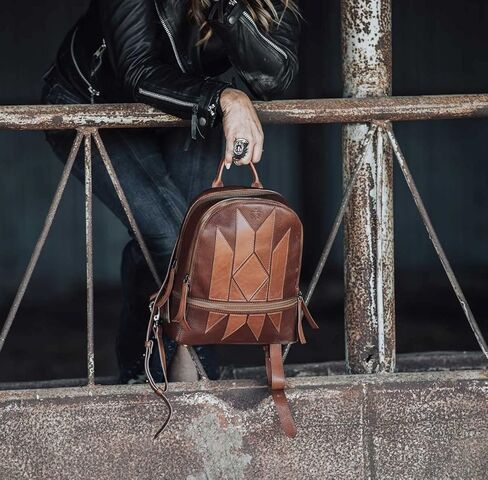 STS Ranchwear Women's Compact Multi-Function Leather Kai Collection Backpack, Black, One Size in Saudi Arabia