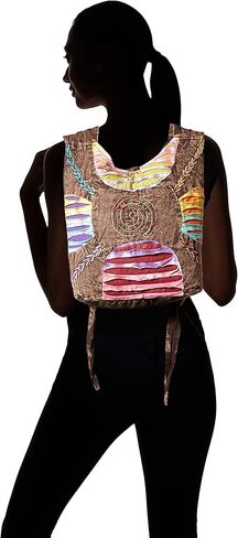 حقيبة يد وحقيبة ظهر بتصميم بوهيمي ومفروزة بنمط ممزق in Kuwait