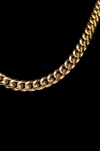 Dubai Collections 9mm Gold Cuban Link Chain For Men Necklace Lobster Clasp Chunky Diamond Real Plated Solid Heavy Overlay Jewelry 24-28 Inch in Kuwait