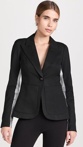 SMYTHE Women's Patch Pocket Tux Stripe Blazer in Kuwait