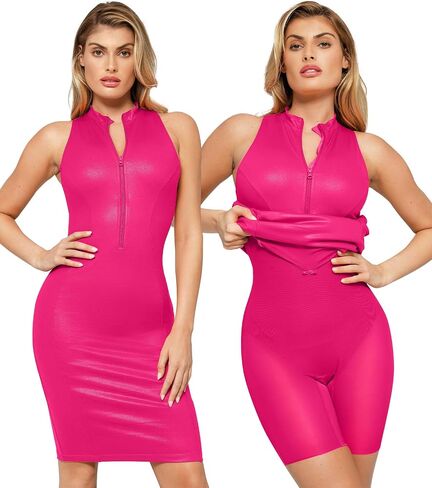 Popilush Shapewear Dress Faux Leather Dresses for Women Mock Neck Dress Night Club Outfits for Women in Saudi Arabia