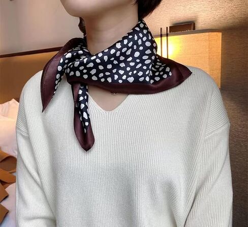 أوشحة حريرية مربعة 100% - 21 بوصة × 21 بوصة - وشاح خفيف الوزن مطبوع رقميًا للرقبة in Kuwait