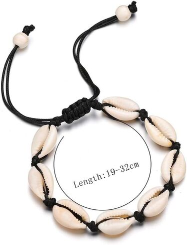 gofidin 10pcs Adjustable Bohemian Sea Shell Bracelet Anklet Rope Boho Cowrie Ankle Foot Bracelet Women Summer in Saudi Arabia