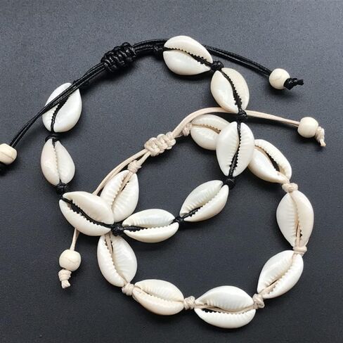 gofidin 10pcs Adjustable Bohemian Sea Shell Bracelet Anklet Rope Boho Cowrie Ankle Foot Bracelet Women Summer in Saudi Arabia