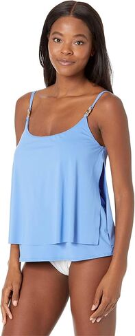 Michael Kors Iconic Solids Double Layer Tankini Top in Saudi Arabia