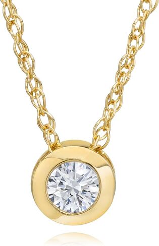 P3 POMPEII3 1/4 Ct Diamond Solitaire Bezel Pendant Available in 14k White Or Yellow Gold in Saudi Arabia