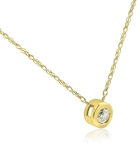 P3 POMPEII3 1/4 Ct Diamond Solitaire Bezel Pendant Available in 14k White Or Yellow Gold in Saudi Arabia