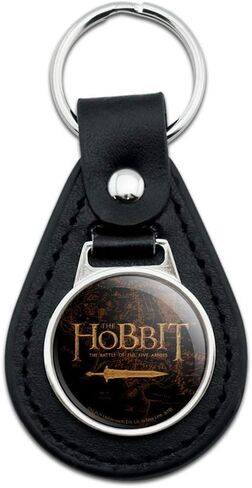 Black Leather The Hobbit Battle of The Five Armies Logo Keychain in Kuwait