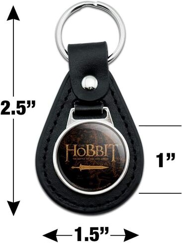 Black Leather The Hobbit Battle of The Five Armies Logo Keychain in Kuwait