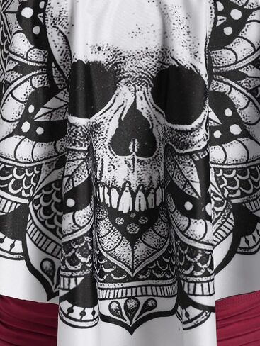 DRESSFO Women's Bikini Set High Waisted Bikini Two Piece Bathing Suit Tummy Control Tankini Gothic Skull Swimsuit in Saudi Arabia