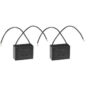 uxcell Ceiling Fan Capacitor CBB61 5uF 350V AC 2 Wires Metallized Polypropylene Film Capacitor 47x34x22mm for Electric Fan Pump Motor Generator 2Pcs