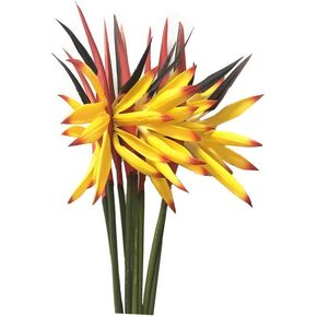 Medium Bird of Paradise 23 Inch,Artificial Flowers Outdoor UV Resistant No Fade Fake Plastic Plants, Artificial Flower Plants Small Flower Arrangement for Home Office 8 Pcs (Yellow)