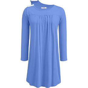 Deyeek Hospital Gowns for Women Tear Away Snap Long Sleeve Open Back Dress Nursing Gowns Post Shoulder Surgery Dress