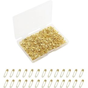 Safety Pins,500 Pcs Small Safety Pins for Clothes,19mm Gold Mini Safety Pin,Tiny Metal Fastening Safety Clips for Sewing Jewellery Costume Tag with Reusable Box