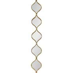 Kate and Laurel Loxi Slim Teardrop Panel Wall Mirror, 7 x 42, Gold, Glam Tall Teardrop Mirror Wall Decor for Use as Skinny Entryway Mirror or Decorative Bedroom Mirror