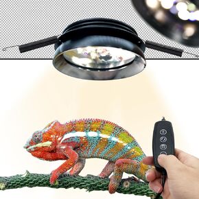 ANJOJOA UVB Reptile Light Led UVB UVA Lamp Hook Style for Reptile Glass Terrarium Tank with Mesh Cover 3 Light Modes Dimmable 3 Timer UVB10.0 6W with UV Sensor