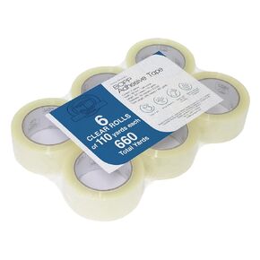LOGANPACK Heavy Duty Packing Tape 6 Rolls, Total 660Y, Clear Packing Tape, 1.88 inch x 110 Yards, 2 mil, Ultra Strong for Shipping Packing Moving Sealing, Thicker Clear Packing Tape