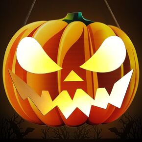 إكليل الهالوين للباب الأمامي يضيء ديكورات الهالوين، زينة منزلية داخلية وخارجية-1 in Kuwait