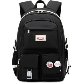 Backpacks for Girls, Aesthetic Kids Backpack Sets for Students Ages 6-12 Girls Backpack with Pencil Pouch Keychains (School Bag Pink)