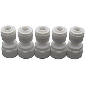 Malida Tube Quick Connect Fitting, 1/4" Female Thread to 1/4" o.d. Tube push to connect,for RO System Water Filter Pack of 5